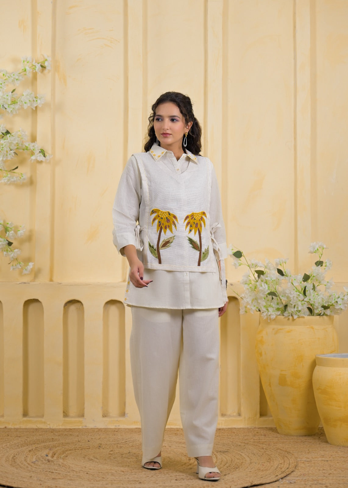 Embroidered Shirt with Slip Dress