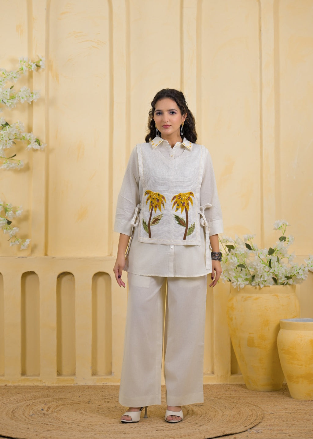 Embroidered Shirt with Slip Dress
