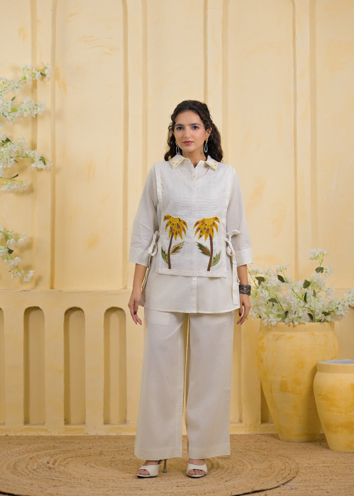 Embroidered Shirt with Slip Dress