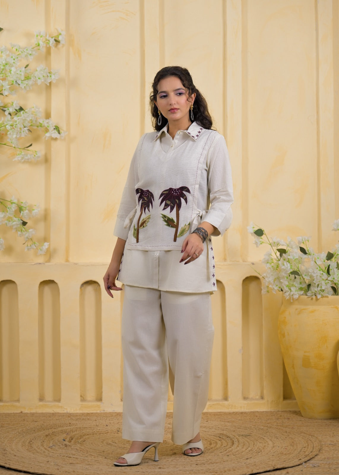 Embroidered Shirt with Slip Dress