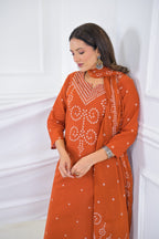 Bandhani Printed 3-Piece Kurta Set with Dupatta