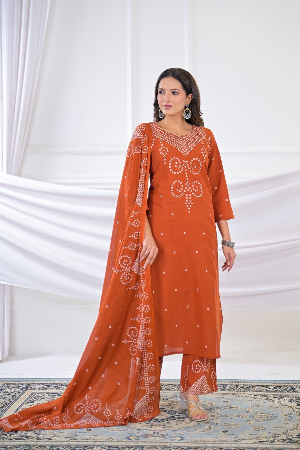 Bandhani Printed 3-Piece Kurta Set with Dupatta