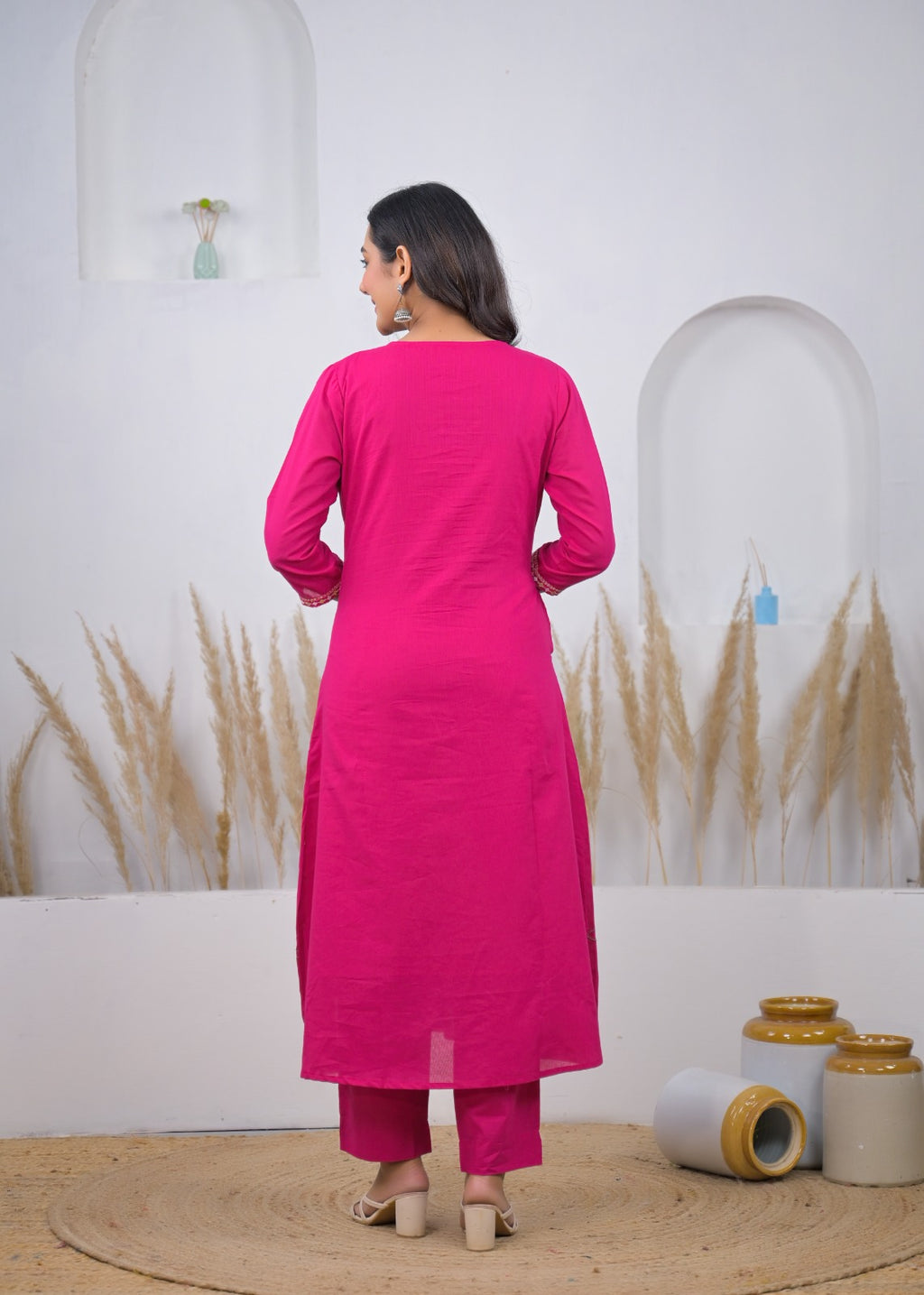 Embroidered Straight Kurta Pant Set with Dupatta