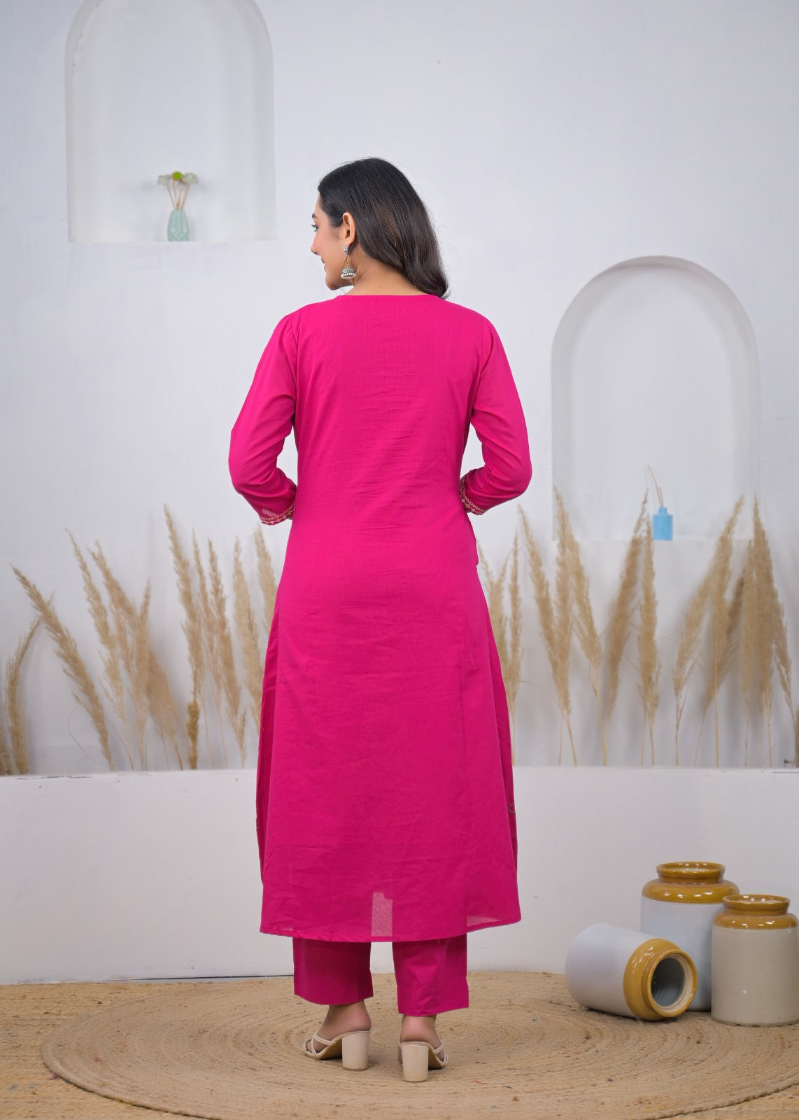 Embroidered Straight Kurta Pant Set with Dupatta