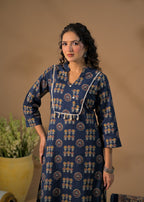 Women Bandhani Print 2-Piece Kurti Pant Set