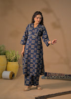 Women Bandhani Print 2-Piece Kurti Pant Set