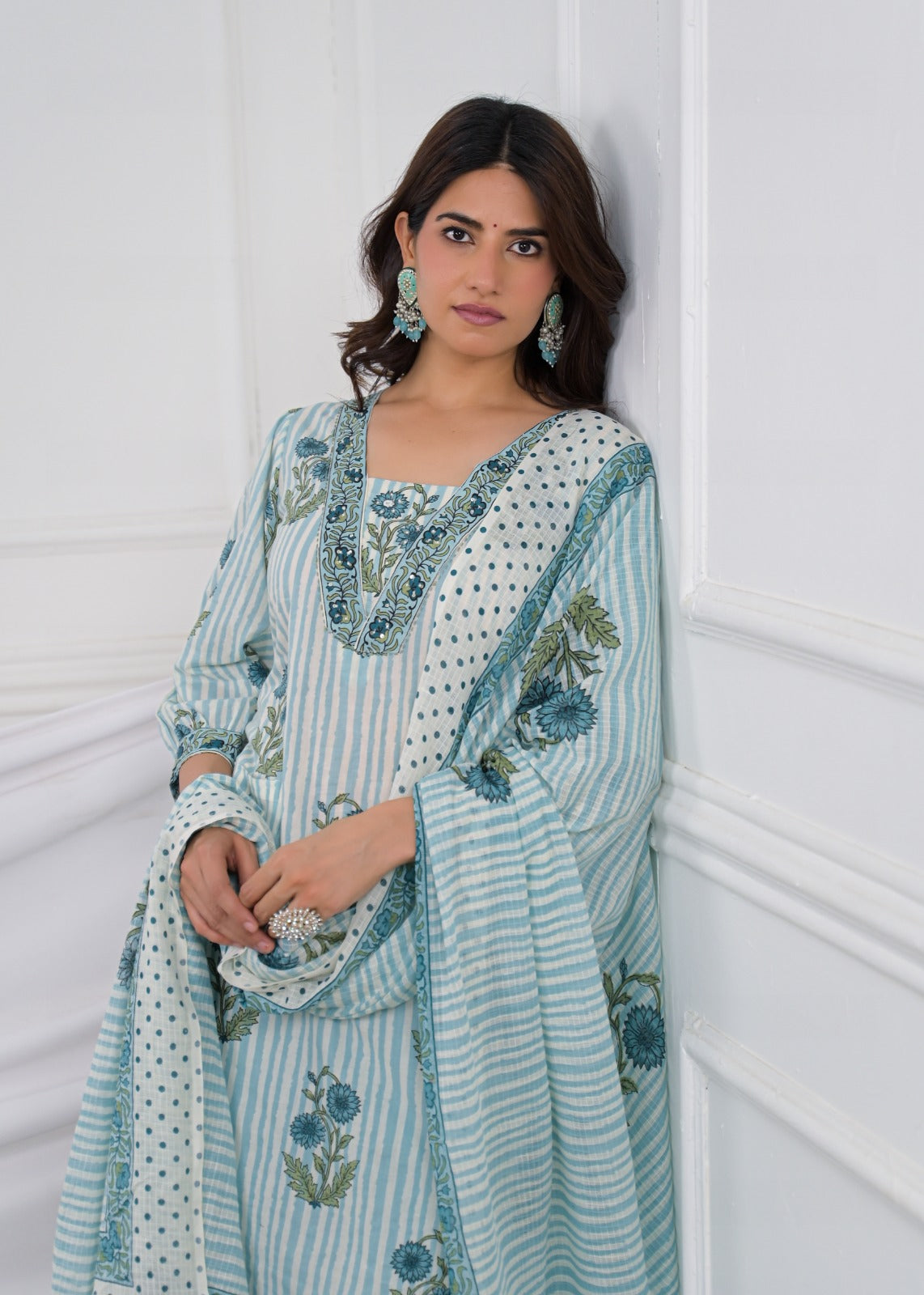 Floral Printed Straight Kurta Pant with Dupatta Set