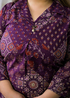 Printed Collar Neck Co-Ord Set
