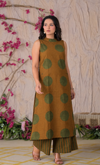 Printed Sleeveless Kurta with Palazzo Set
