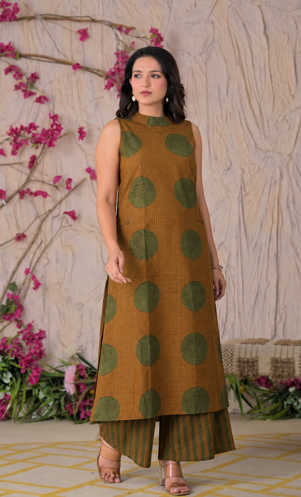 Printed Sleeveless Kurta with Palazzo Set
