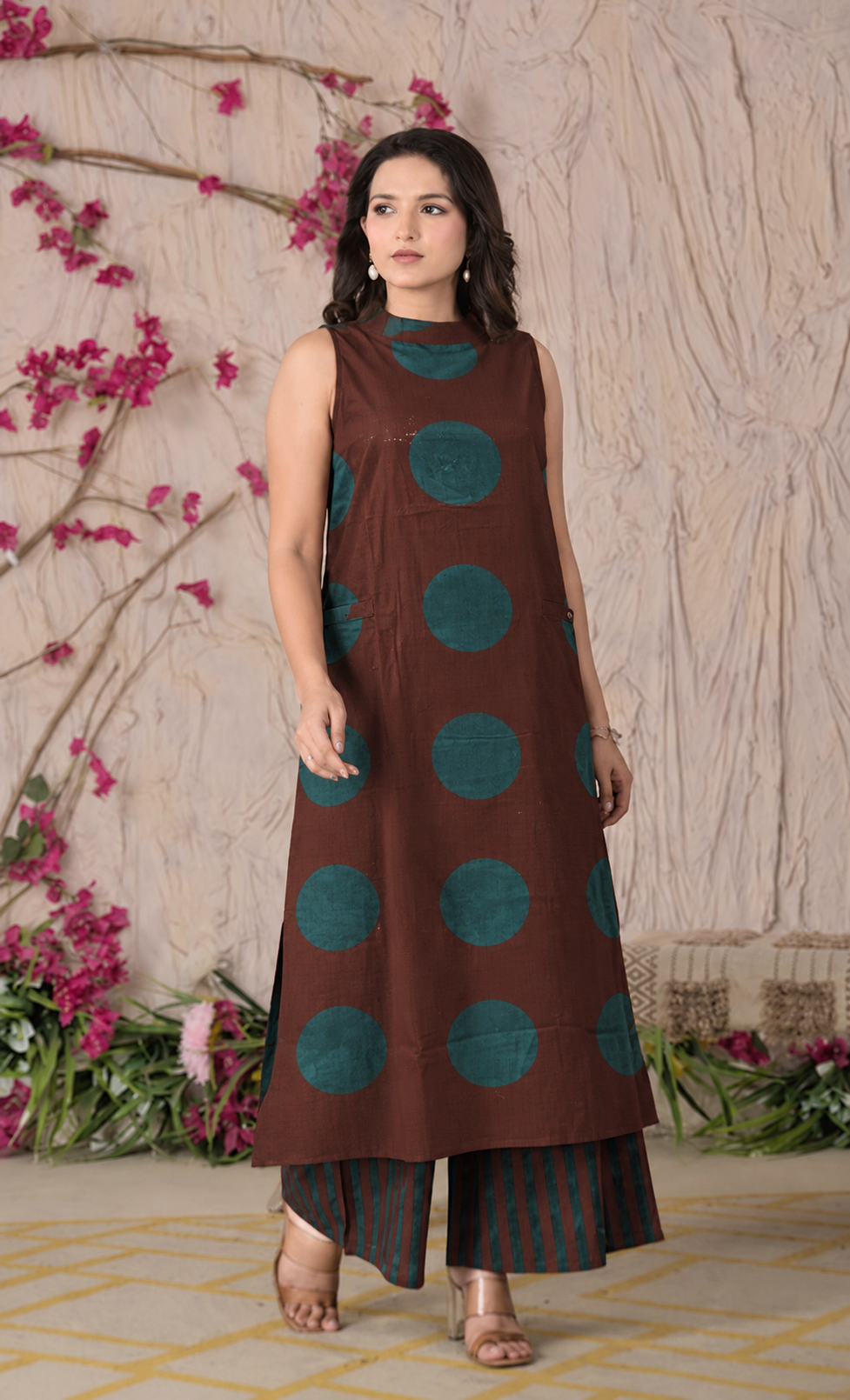 Printed Sleeveless Kurta with Palazzo Set
